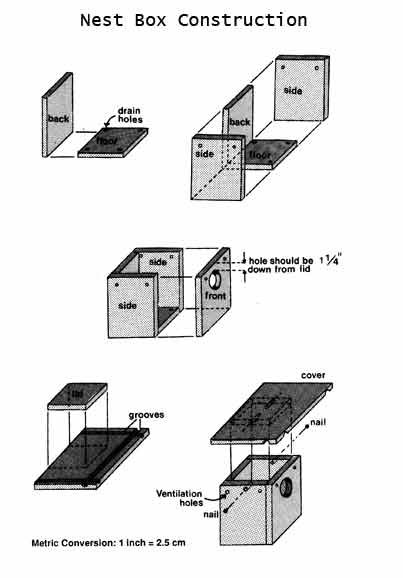 Constrution of the nestbox.